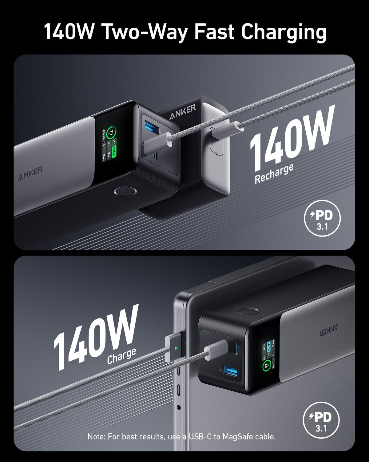 Anker 737 Power Bank PowerCore 24K – 140W 24,000mAh Portable Charger