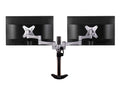 QualGear 3-Way Articulating Dual Monitor Desk Mount – 13-32", Silver