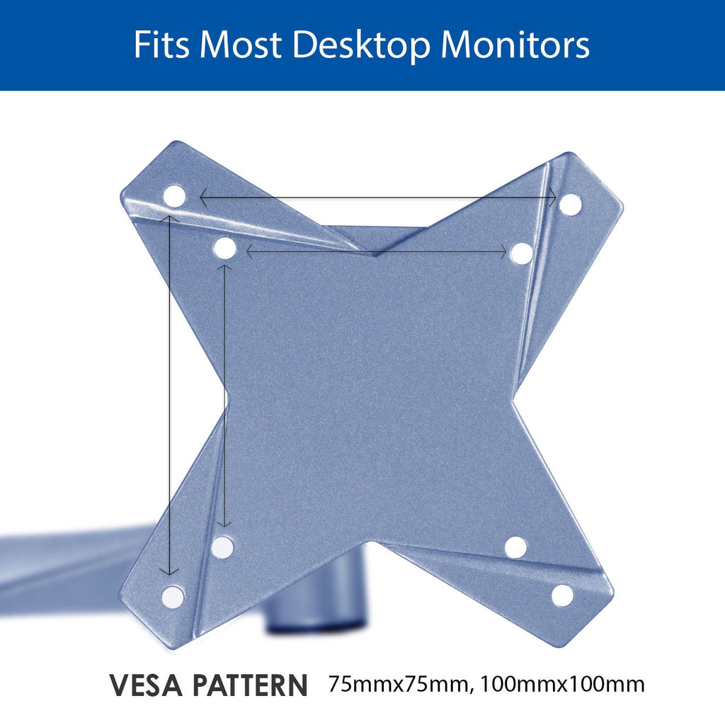 QualGear 3-Way Articulating Dual Monitor Desk Mount – 13-32", Silver