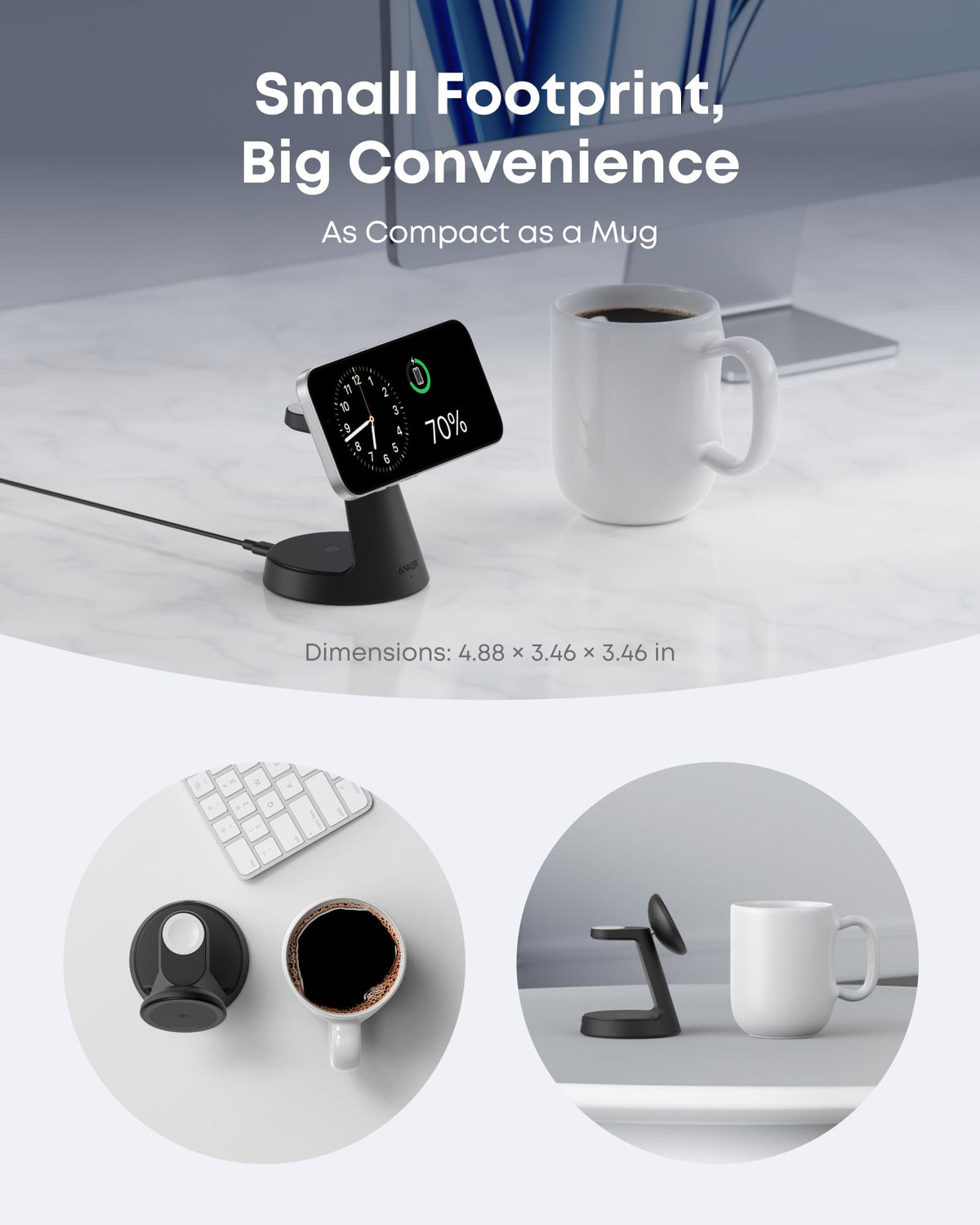 Anker MagGo 3-in-1 Wireless Charging Station – MagSafe-Compatible Dock Stand