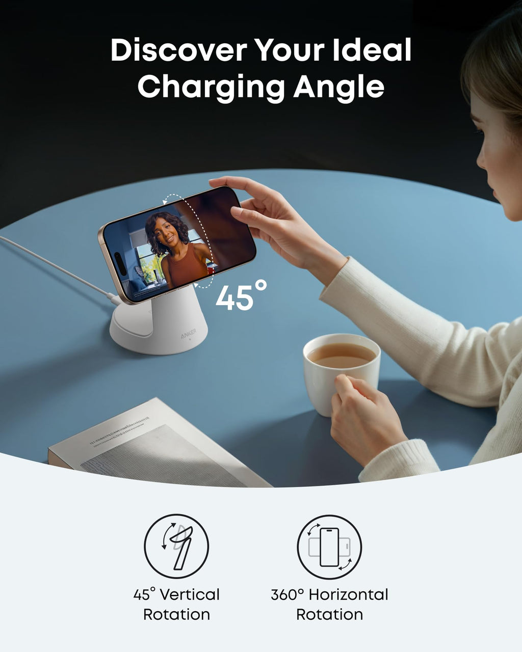 Anker MagGo 3-in-1 Wireless Charging Station – MagSafe-Compatible Dock Stand