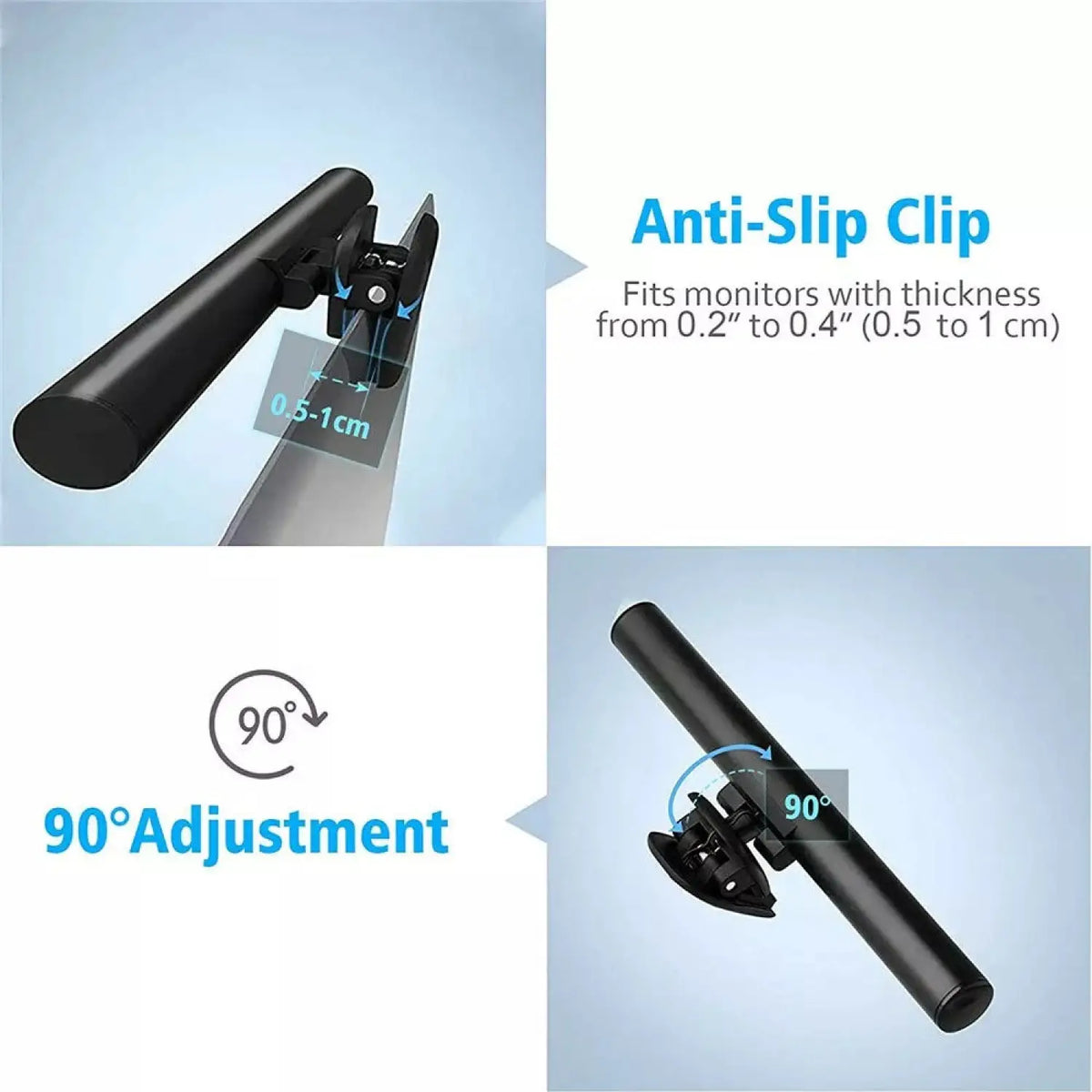 Clip-On Monitor Light Bar – USB Powered, 3 Color Modes, Eye-Care Screen Light