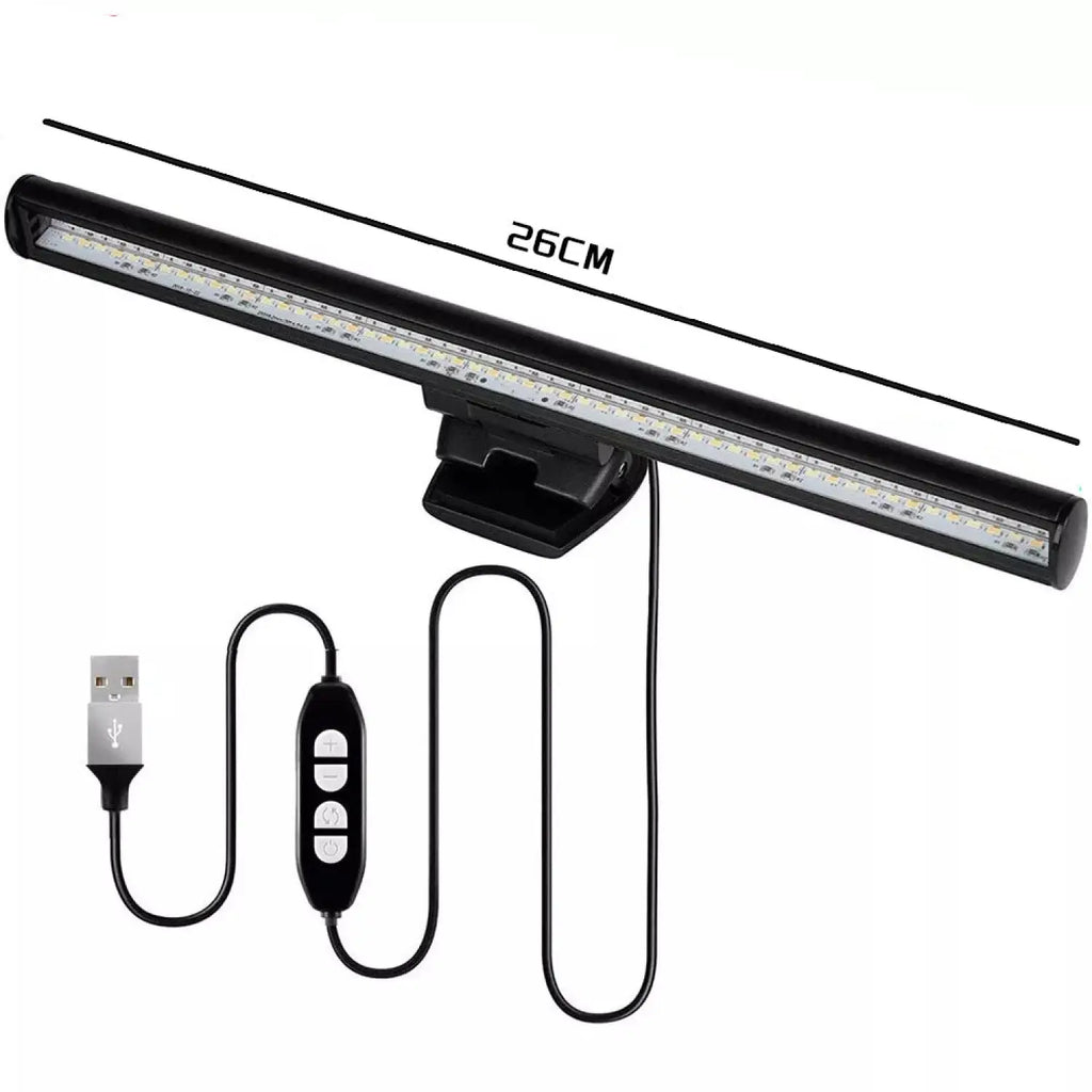 Clip-On Monitor Light Bar – USB Powered, 3 Color Modes, Eye-Care Screen Light
