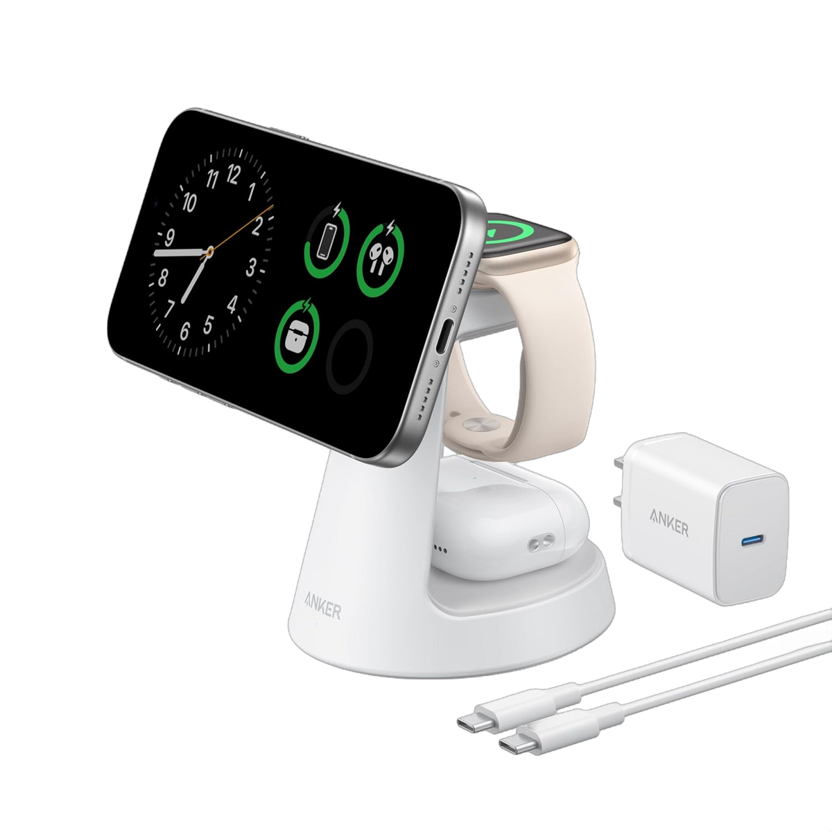 Anker MagGo 3-in-1 Wireless Charging Station – MagSafe-Compatible Dock Stand